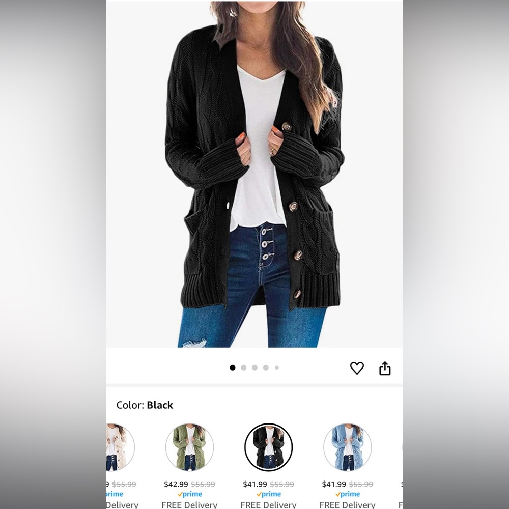Black Cardigan size medium